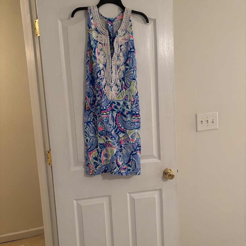 Lilly Pulitzer Vibrant Blue Dress with White Detailing - Picture 4 of 6